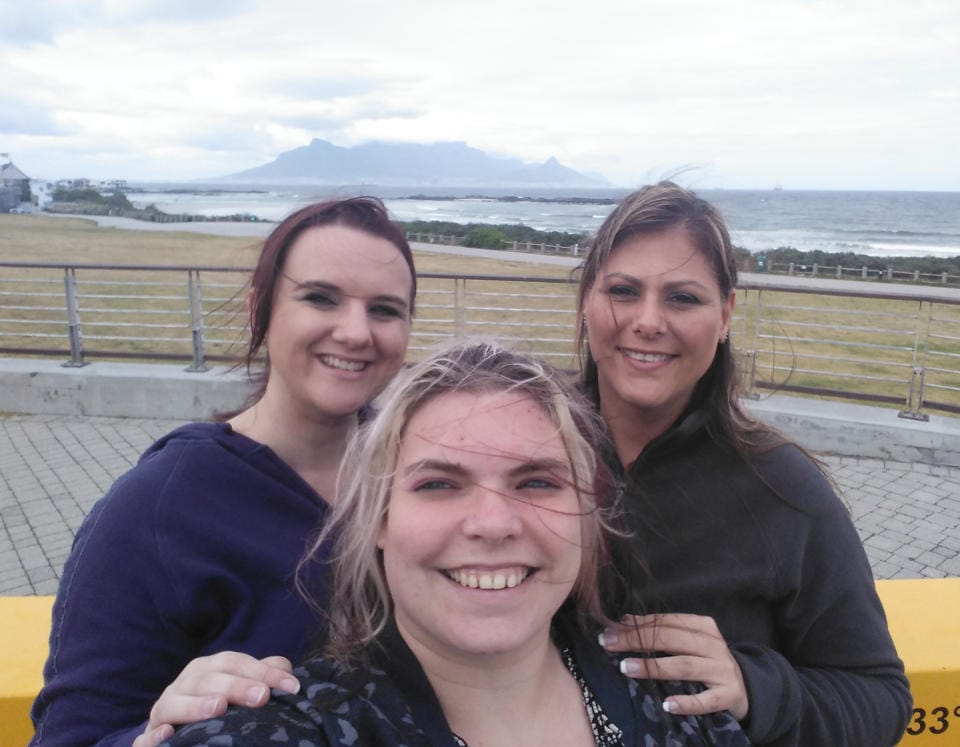 Photo of us with Table Mountain in the background